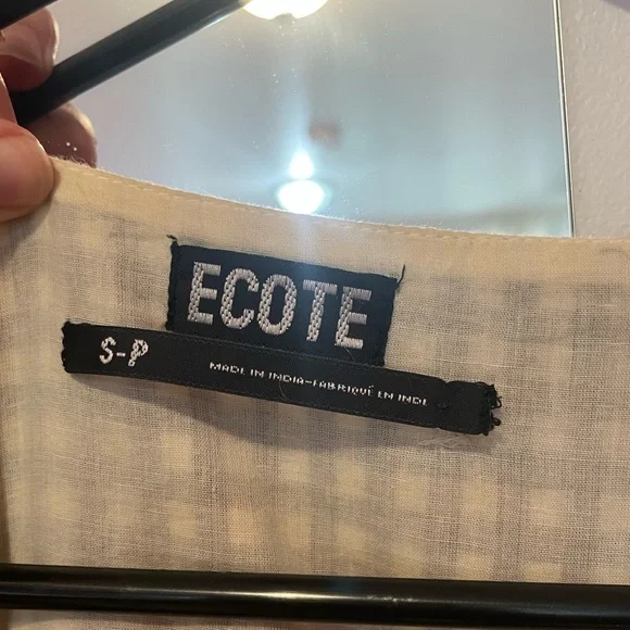 Checkered V Neck Crossover Babydoll Dress - Picture 3 of 4